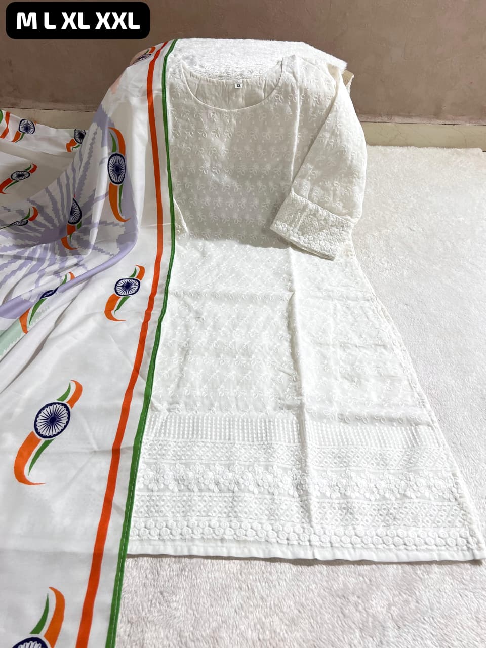 Tiranga Cotton Kurti Dupatta