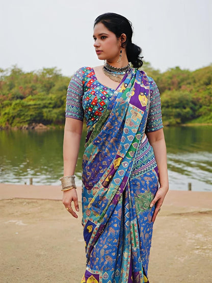 Chinon Silk Saree