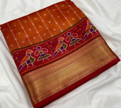 Patola Dual Tone Soft Silk Sarees