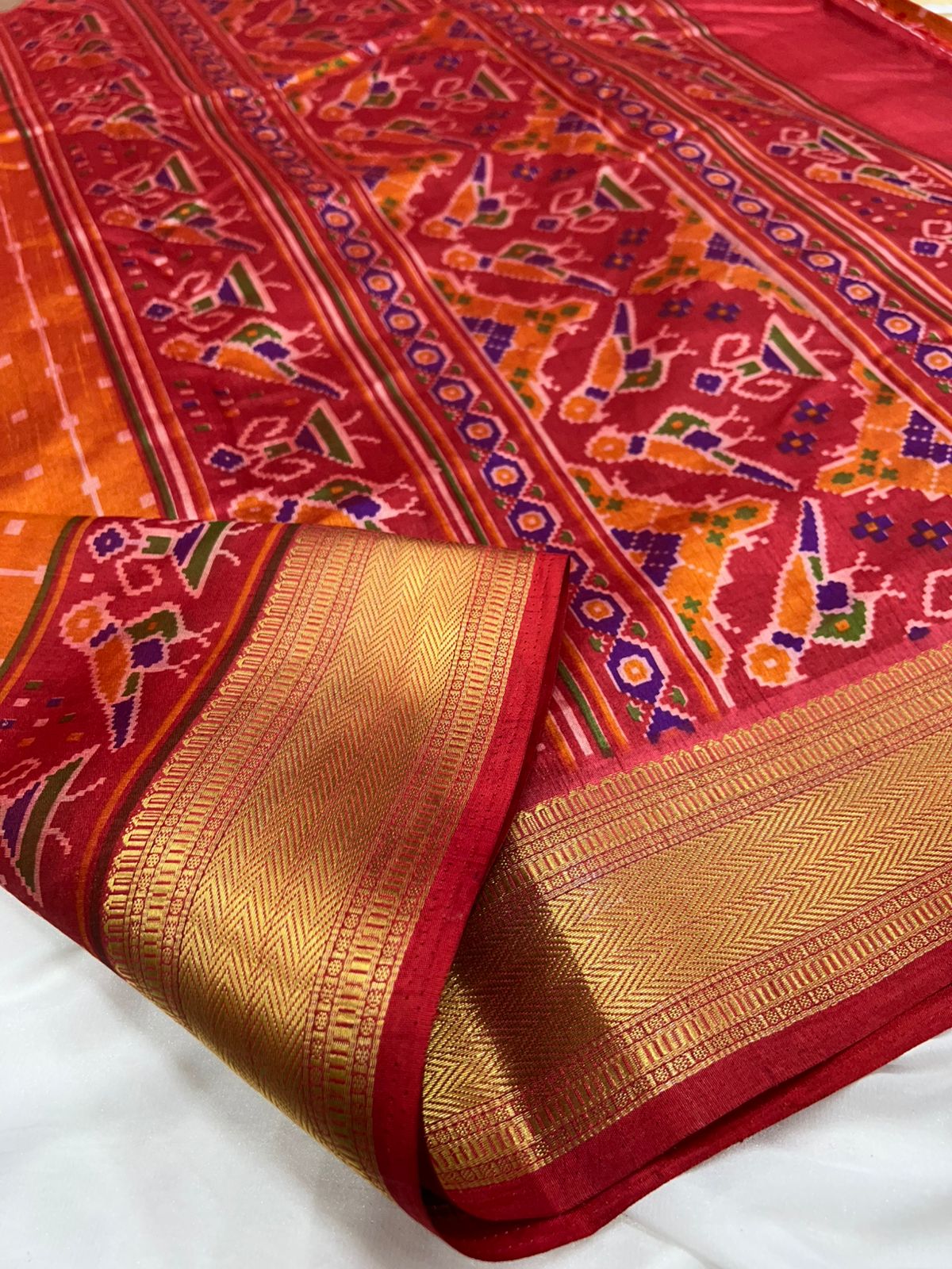 Patola Dual Tone Soft Silk Sarees