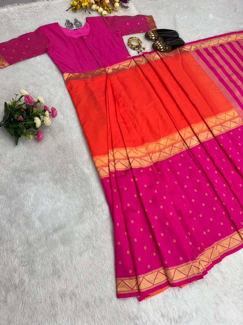 Readymade Sarees Zip Gown Model