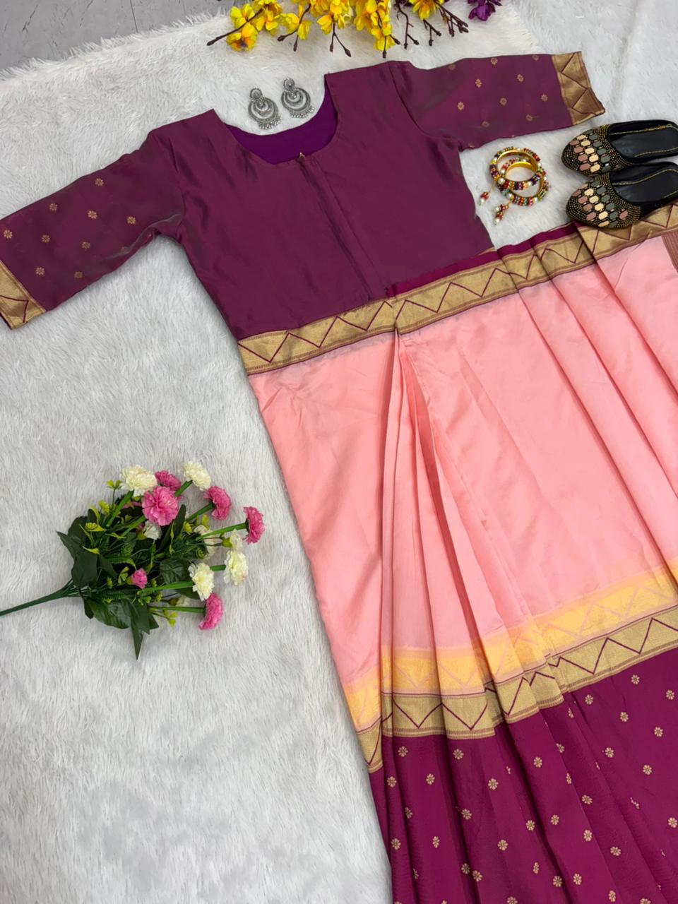 Readymade Sarees Zip Gown Model