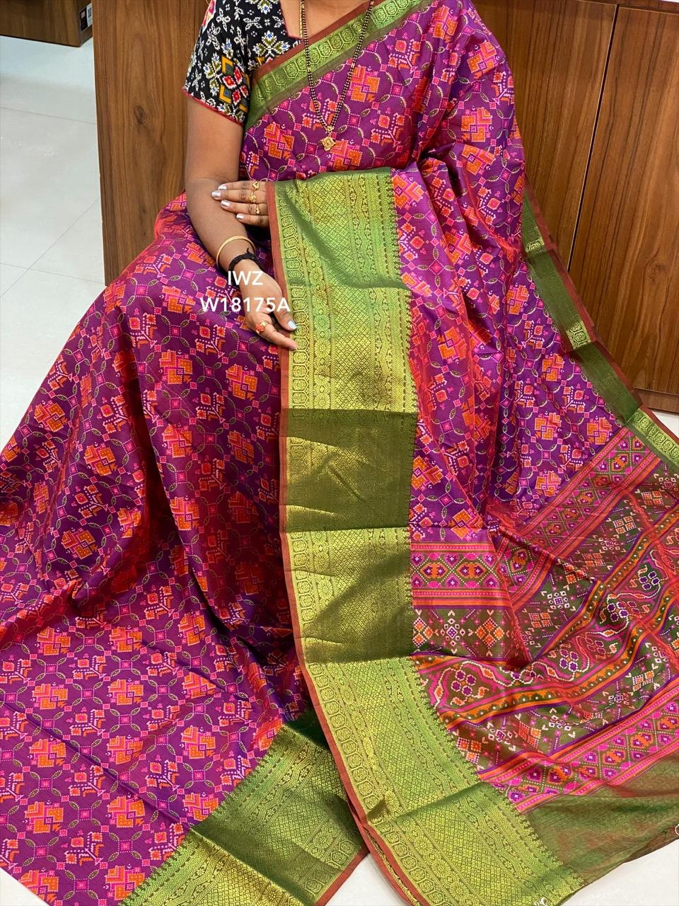 Patola Dual Tone Soft Silk Sarees