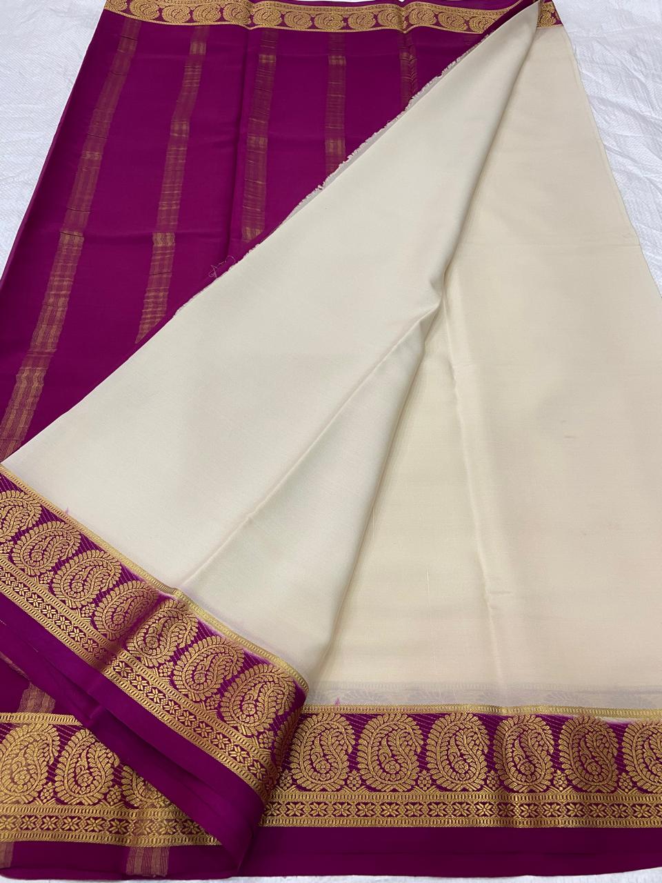 Mango Border Mysore Silk Sarees