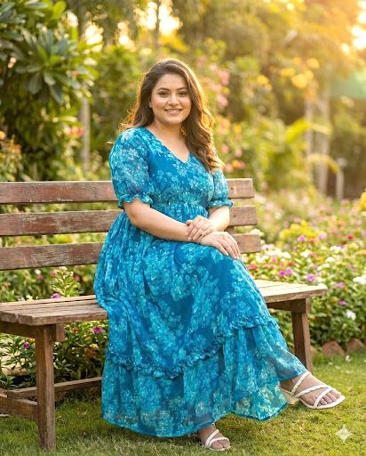 Georgette Digital Print Gown