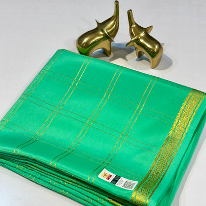 Checked Pure Mysore Silk Sarees