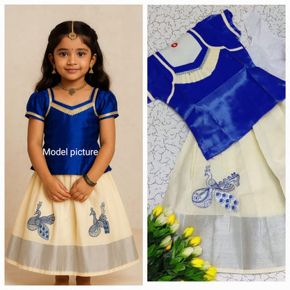 Girls Semi Silk Skirt Blouse