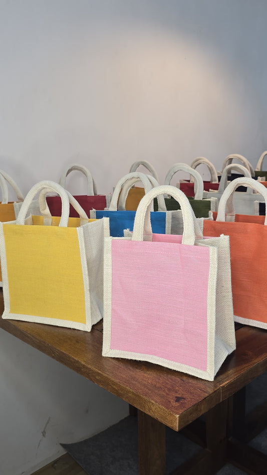Small Plain Jute Bags Set of 25