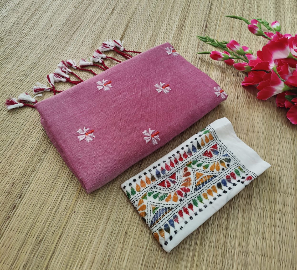 Khadi Cotton Shiuli Sarees