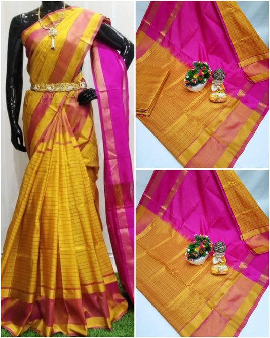 Uppada Mahanati checks sarees