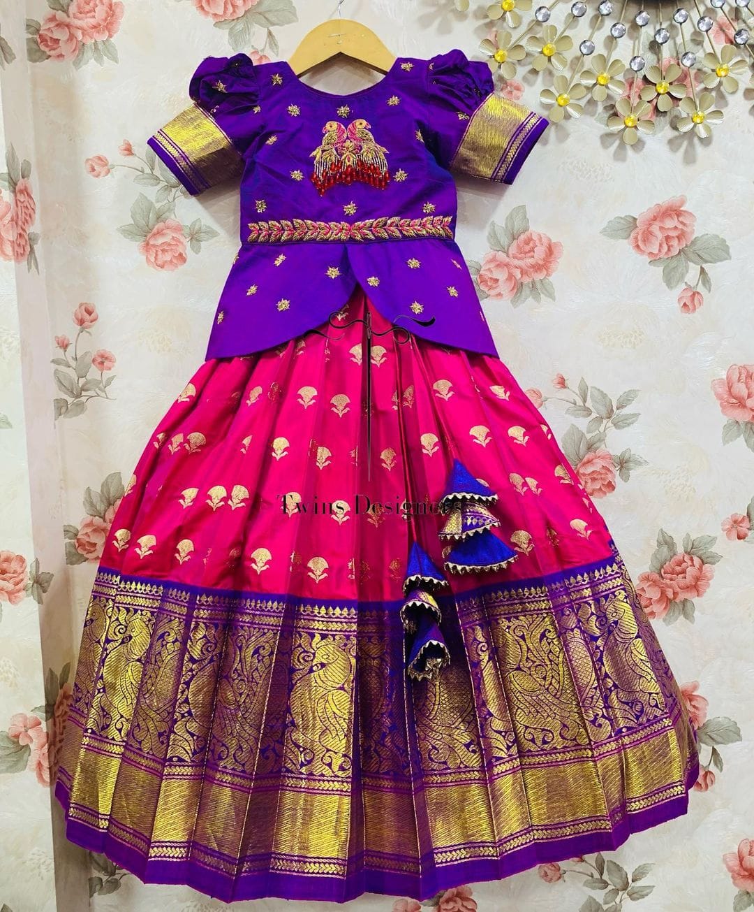 Girls Readymade Raw Silk Lehenga Blouse