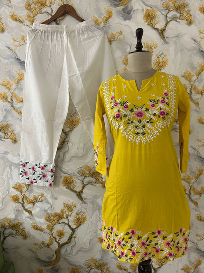 Cotton Slub Kurti Pant