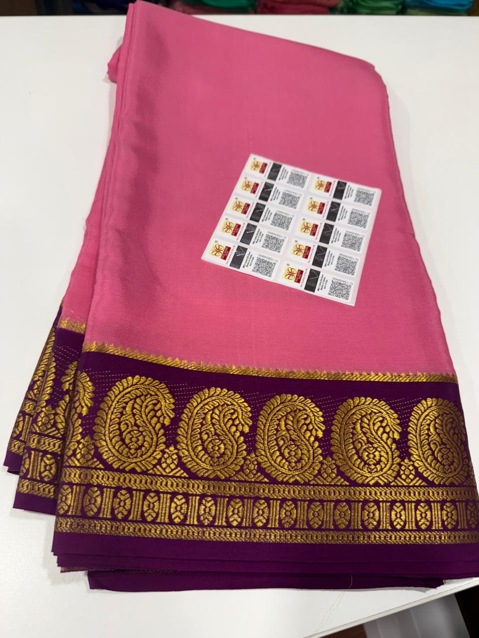 Mango Border Mysore Silk Sarees