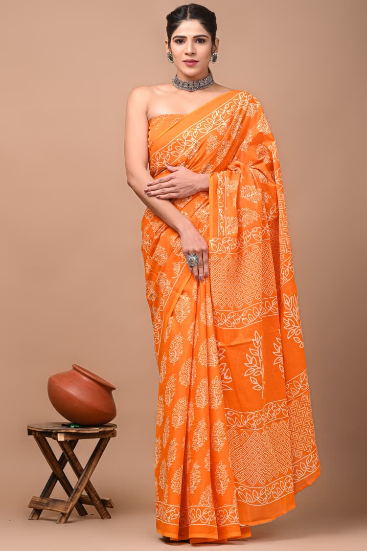 Cotton Mul Mul Sarees with Blouse