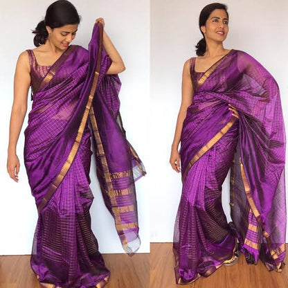 Mangalagiri  Pattu Checked Sarees