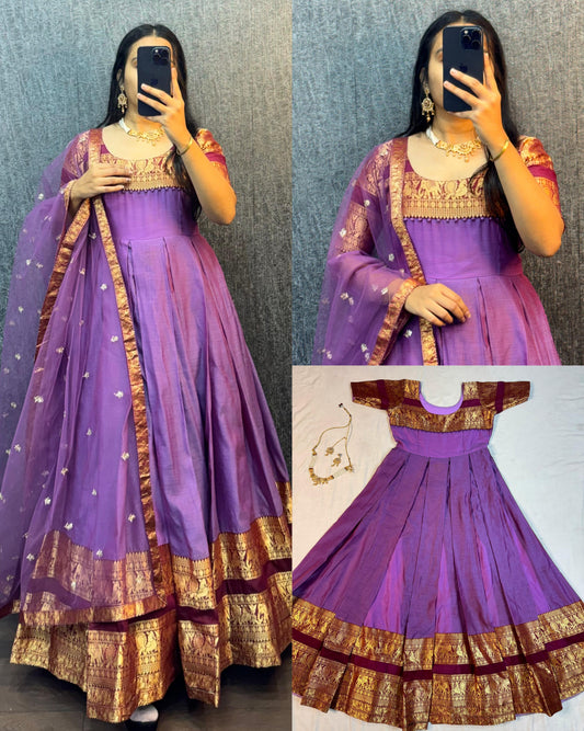 Girls Readymade Narayanpet Gown