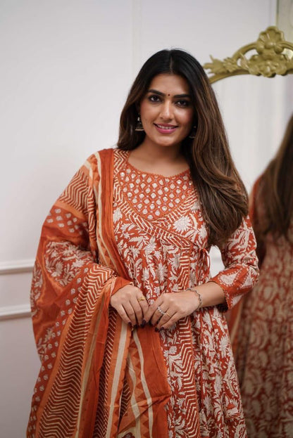 Rayon Embroidery Anarkali Kurti Sets