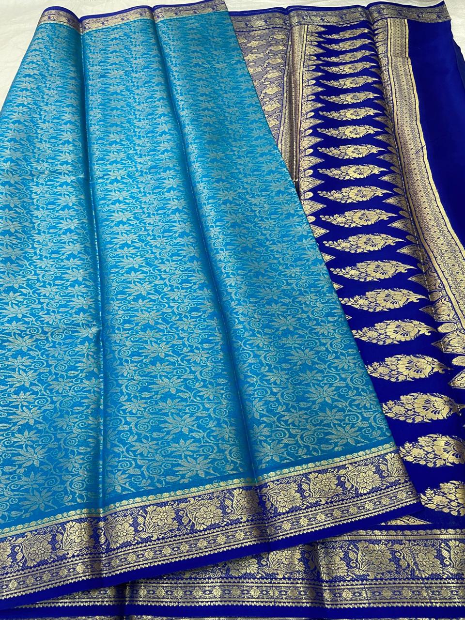 Brocade Pure Mysore Silk Sarees