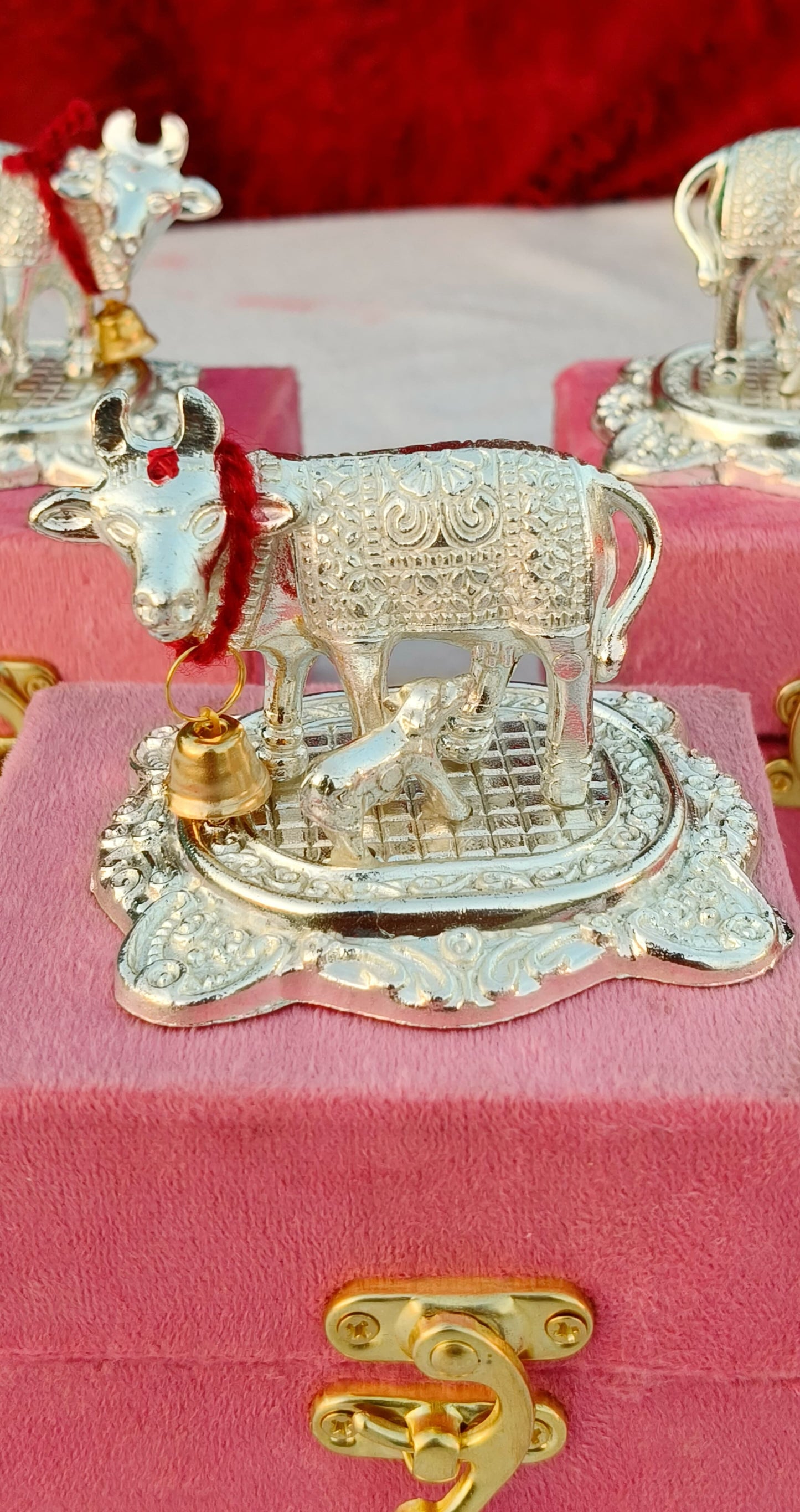 German Silver Cow Calf Set of 10