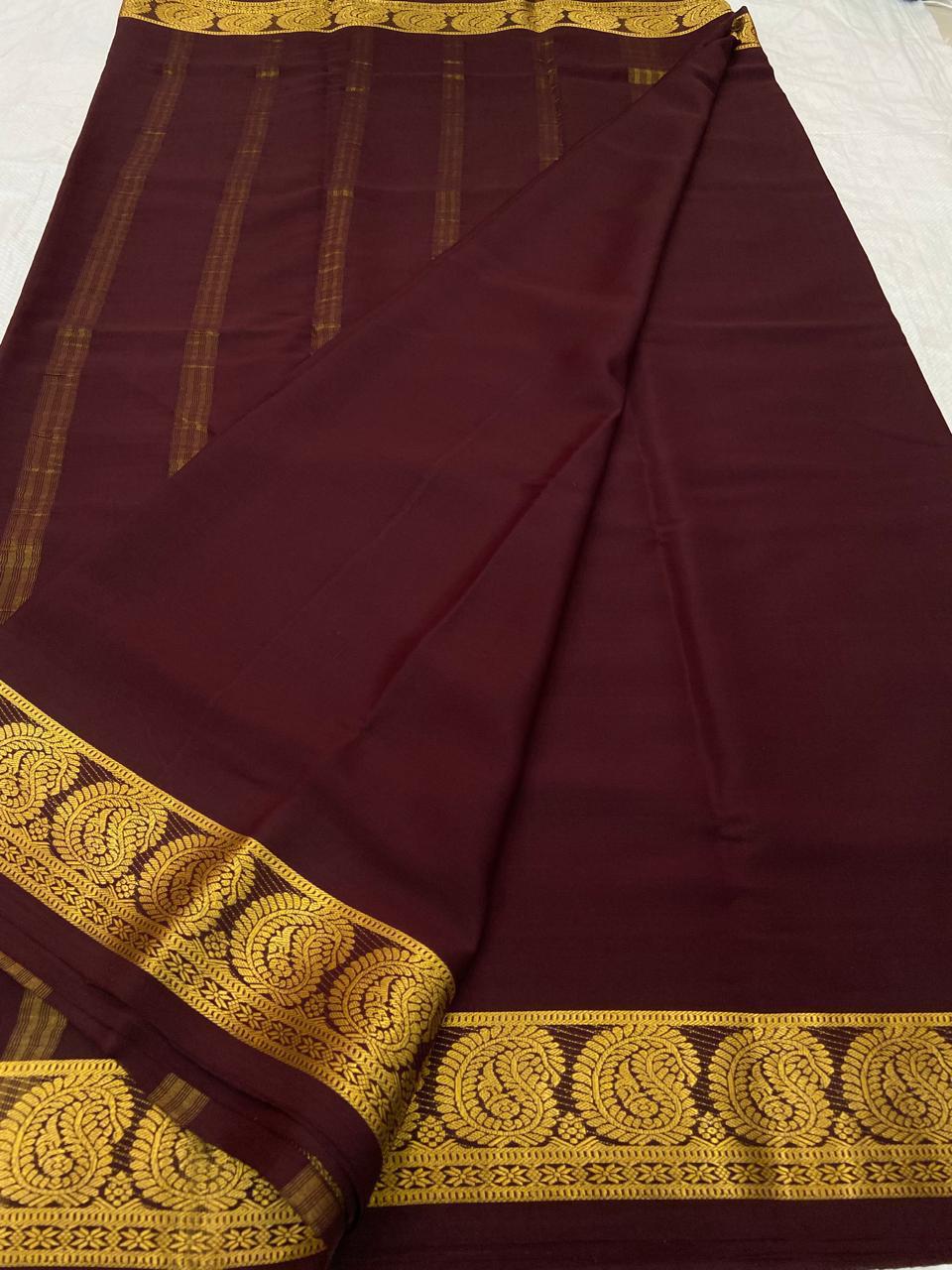 Mango Border Mysore Silk Sarees