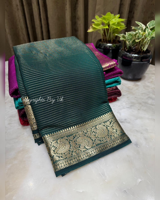 Semi Mysore Silk Checked Sarees