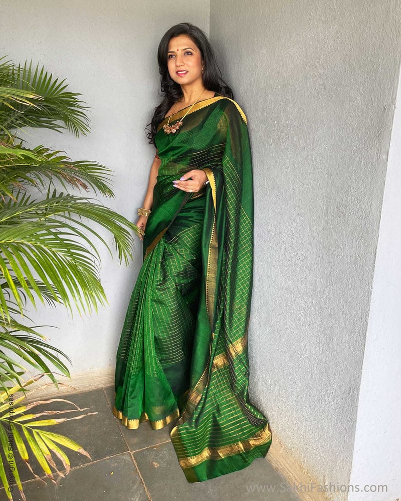Mangalagiri  Pattu Checked Sarees