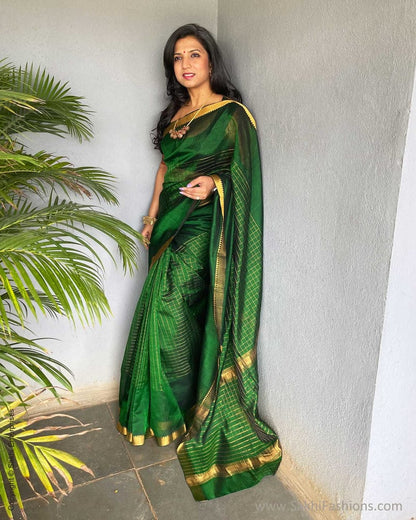 Mangalagiri  Pattu Checked Sarees
