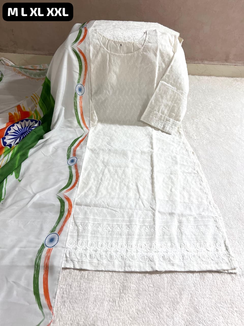 Tiranga Cotton Kurti Dupatta