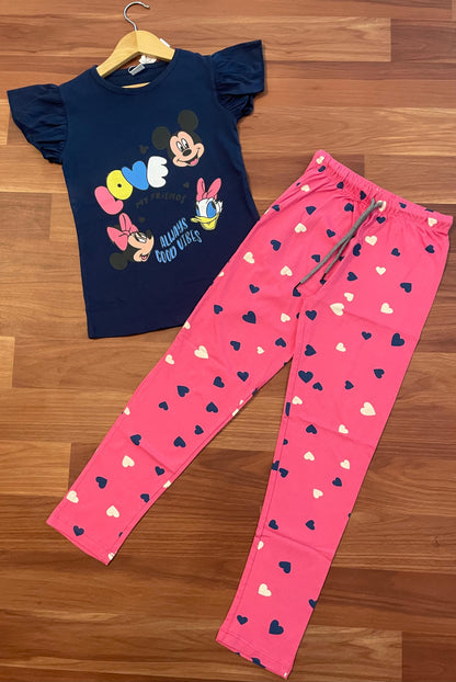 Girls Cotton T-Shirts Pant Sets