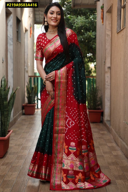 Bandhani Cotton Silk Sarees