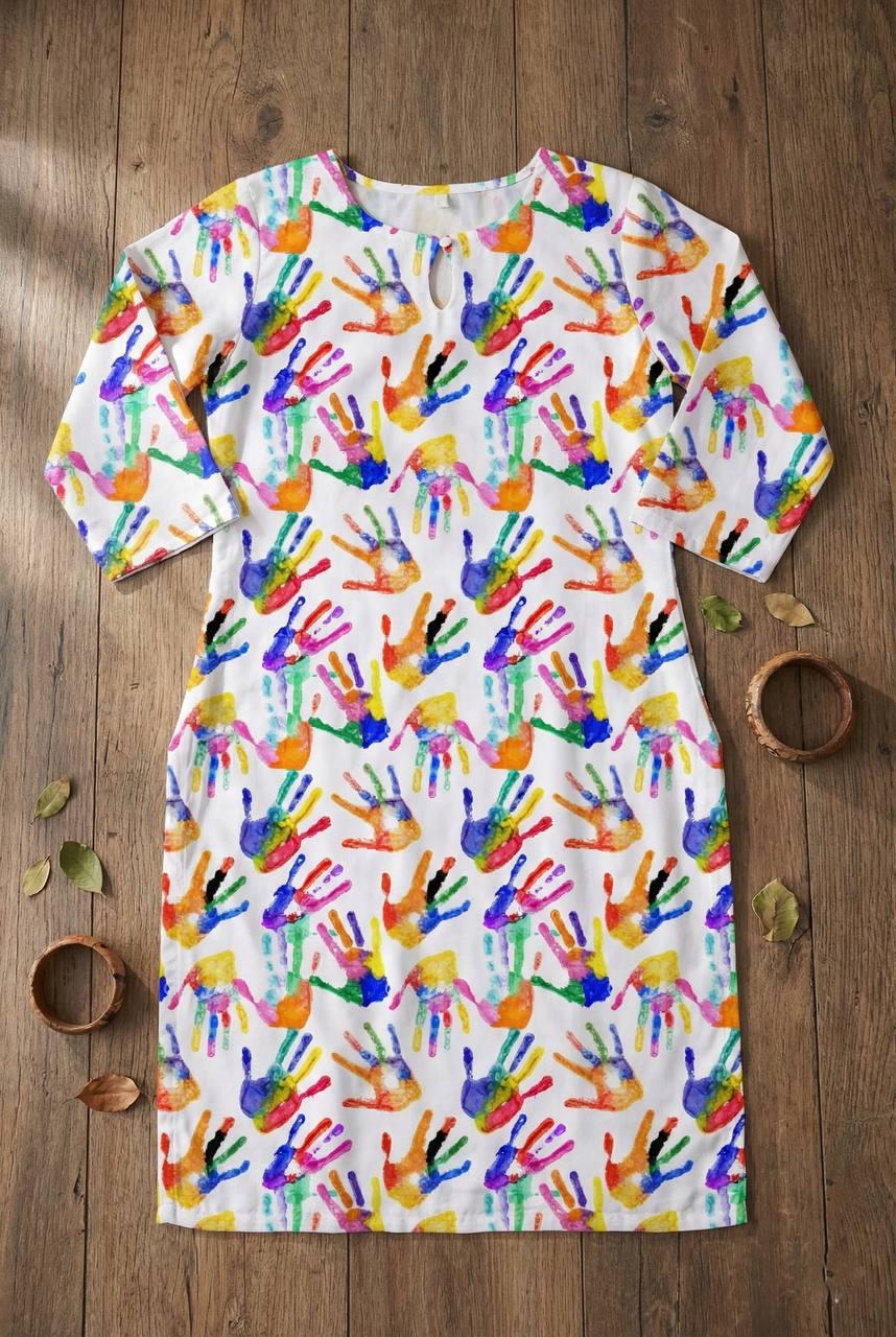 Holi Print Couple Kurta Combo