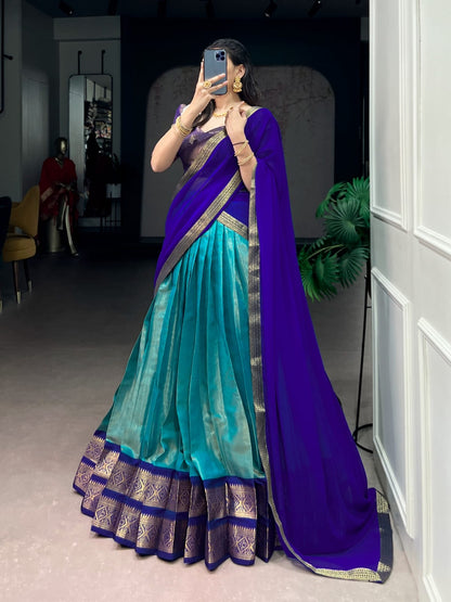 Kanjivaram Silk Lehenga Set with Georgotte dupatta