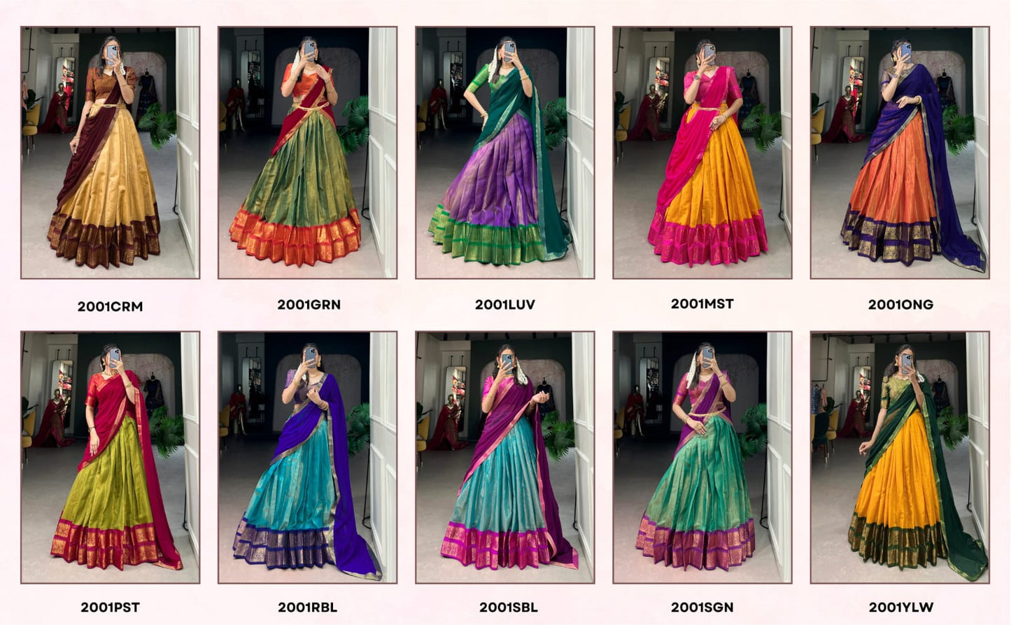 Kanjivaram Silk Lehenga Set with Georgotte dupatta