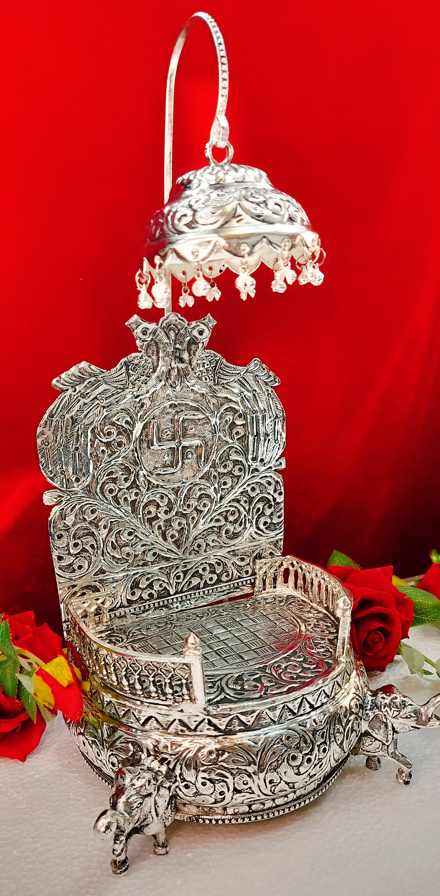German Silver God's Sinhasan with Chatar