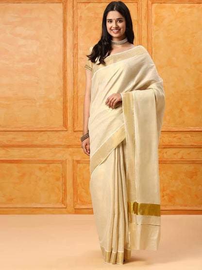 Kerala Kasavu Cotton Sarees