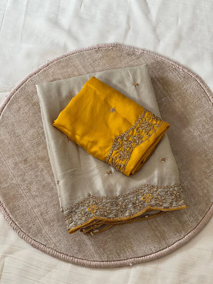 Georgette Saree With Embroidery Blouse