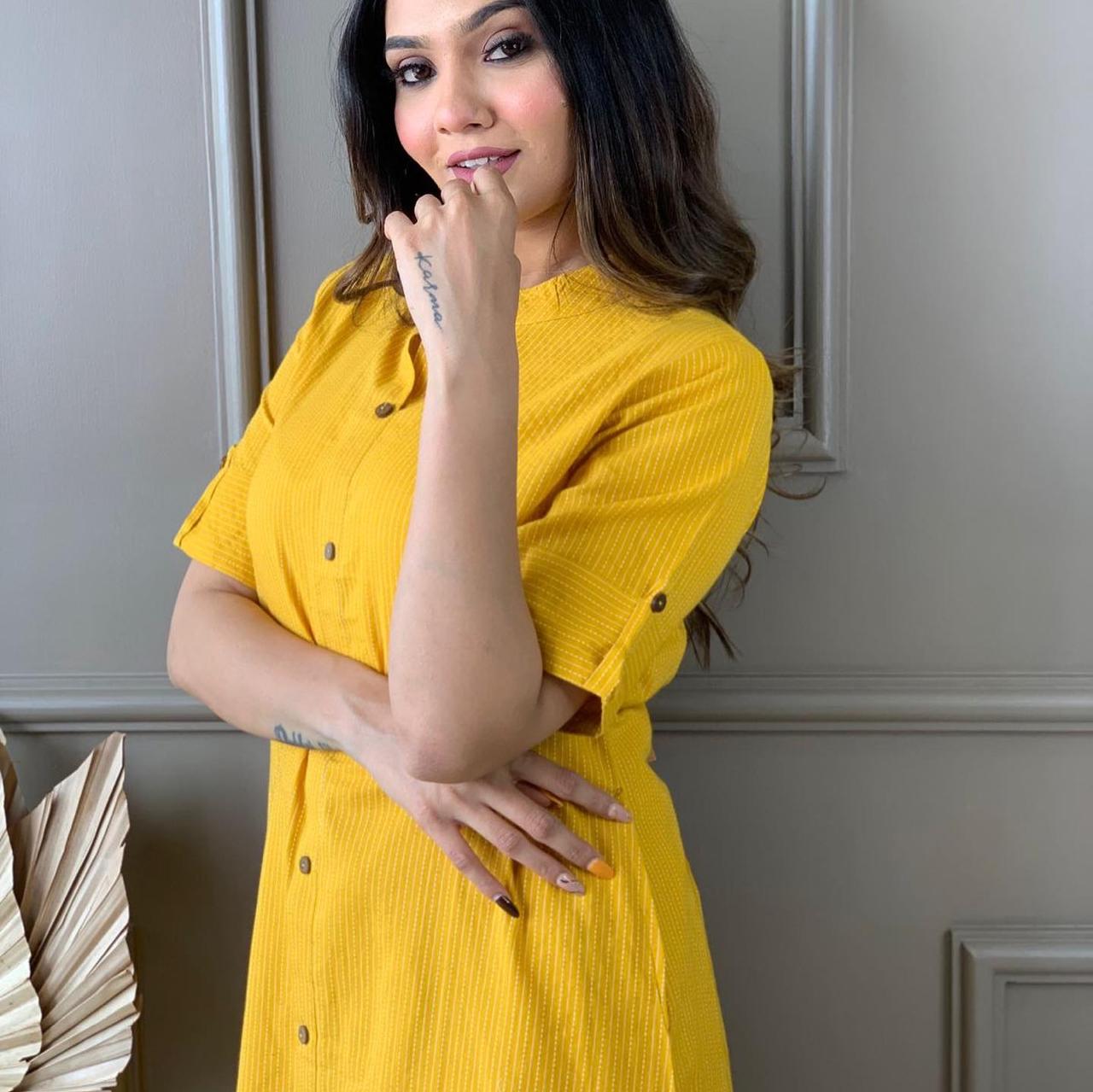 Cotton Slub Kurti Pant