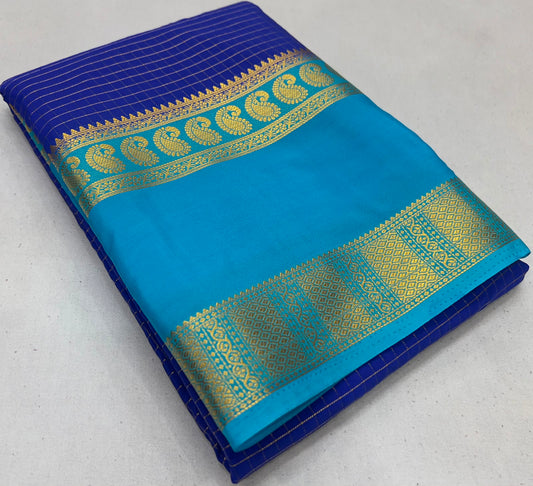 Semi Mysore Silk Checked Sarees
