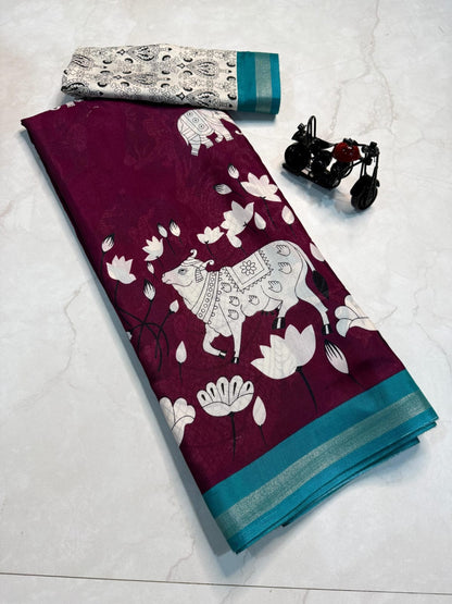 Cotton Mul Mul Sarees with Blouse