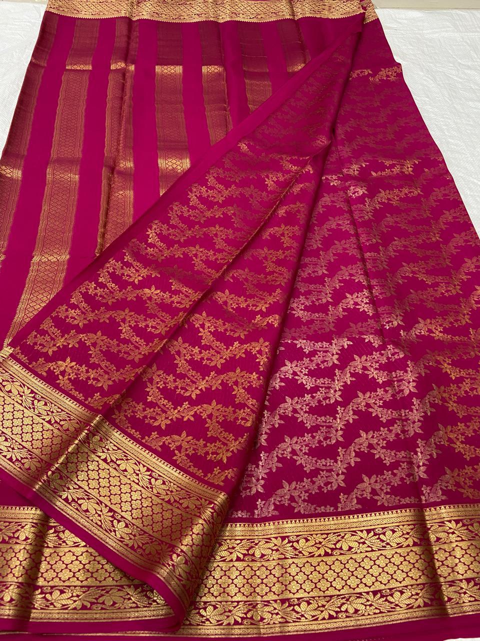Brocade Pure Mysore Silk Sarees