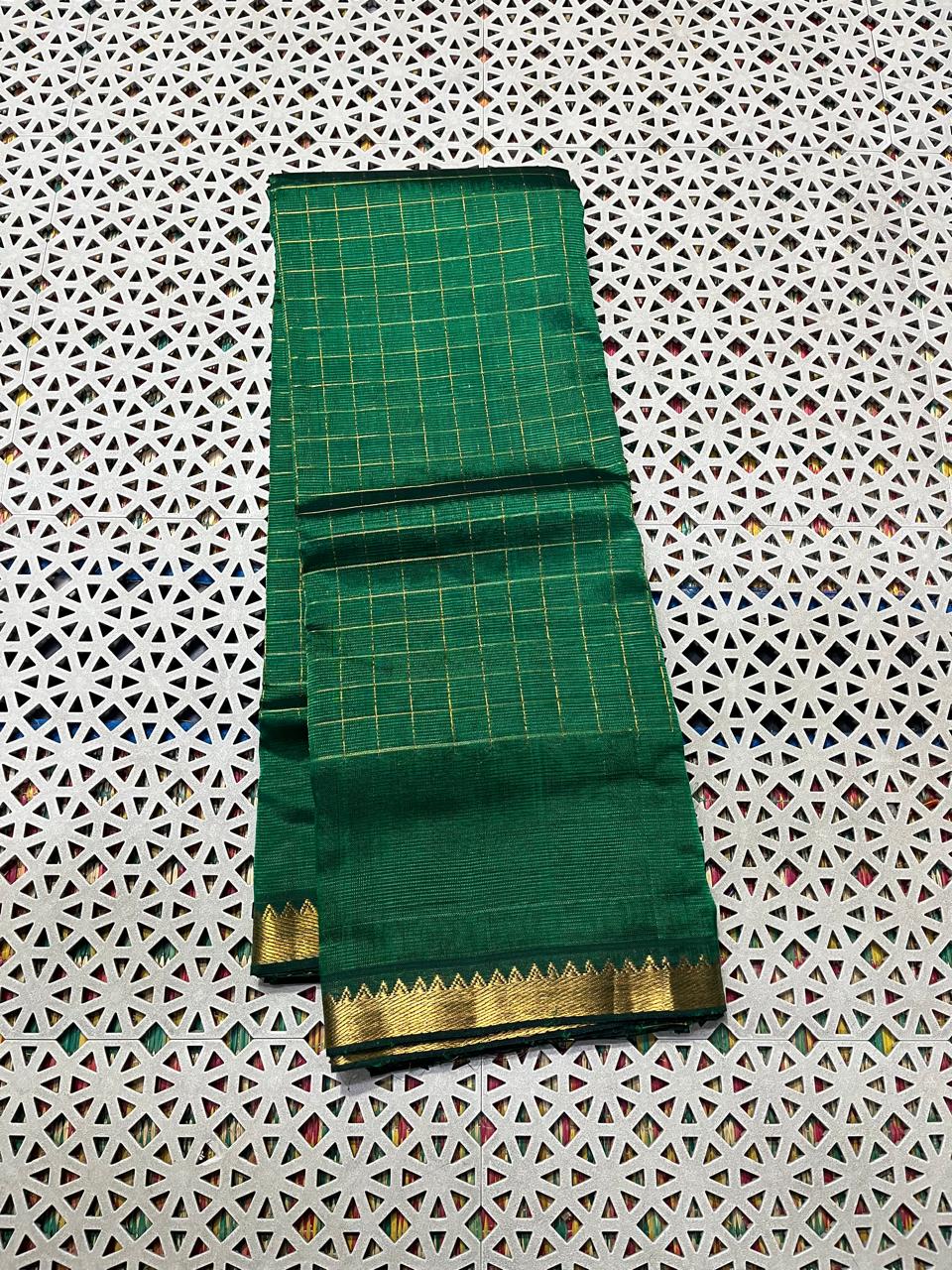 Mangalagiri  Pattu Checked Sarees