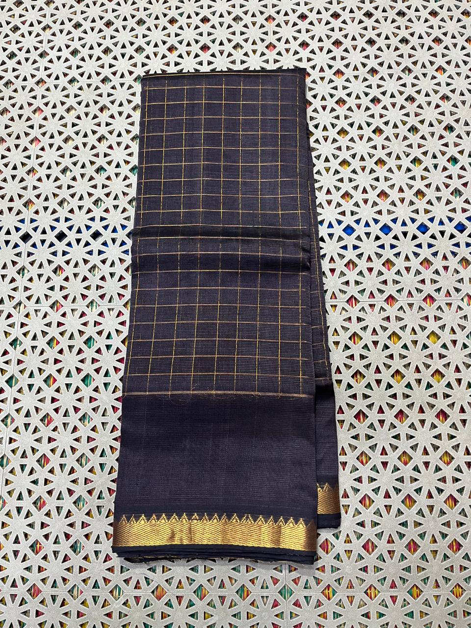 Mangalagiri  Pattu Checked Sarees