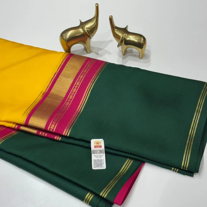 KSIC 3D Pattern Pure Mysore Silk Sarees