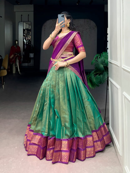 Kanjivaram Silk Lehenga Set with Georgotte dupatta