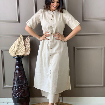 Cotton Slub Kurti Pant