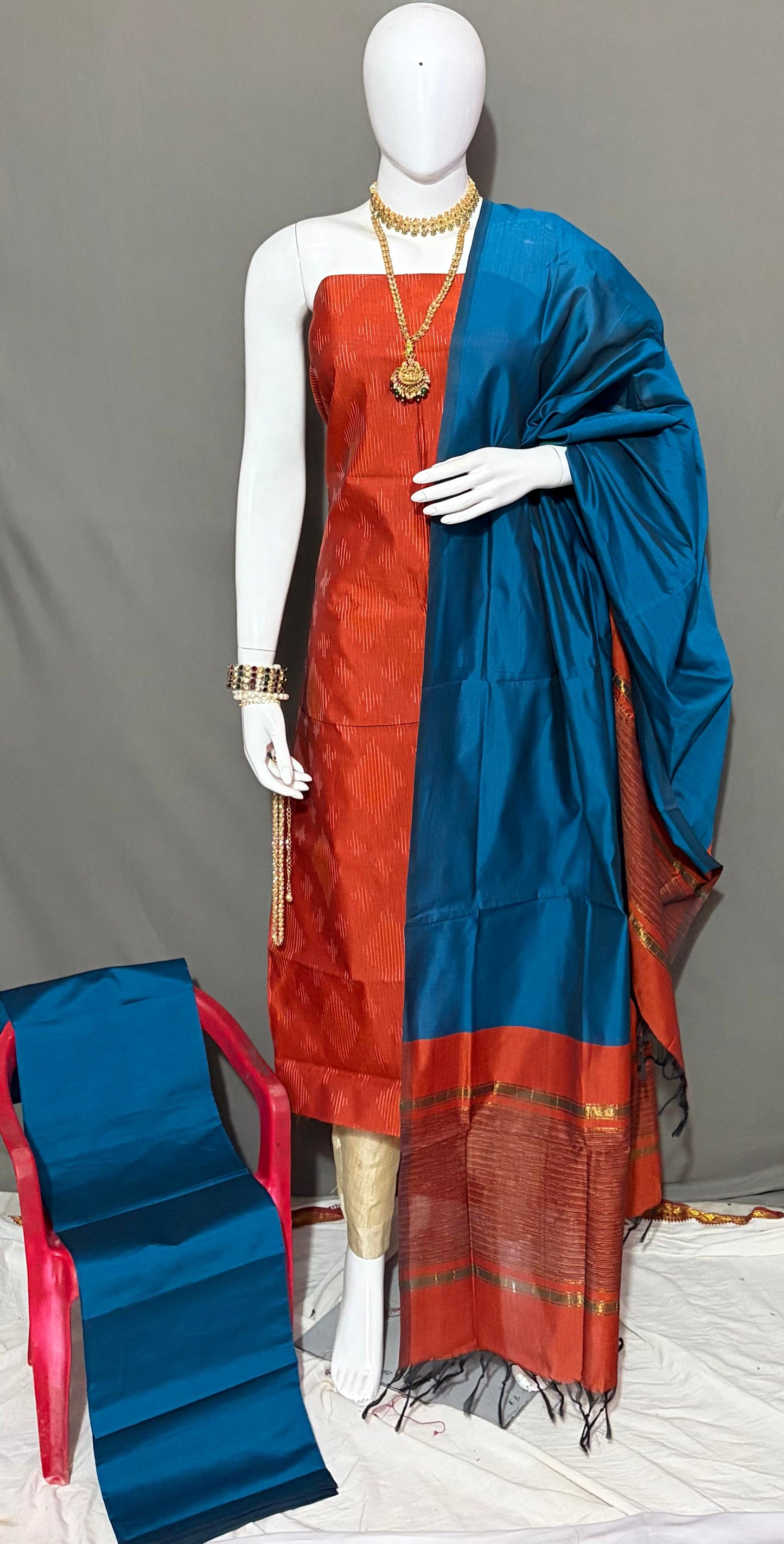 Ikkat Soft Silk Dress Materials