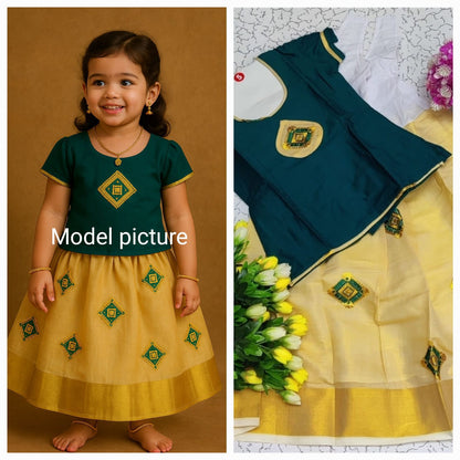 Girls Semi Silk Skirt Blouse