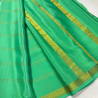 Checked Pure Mysore Silk Sarees