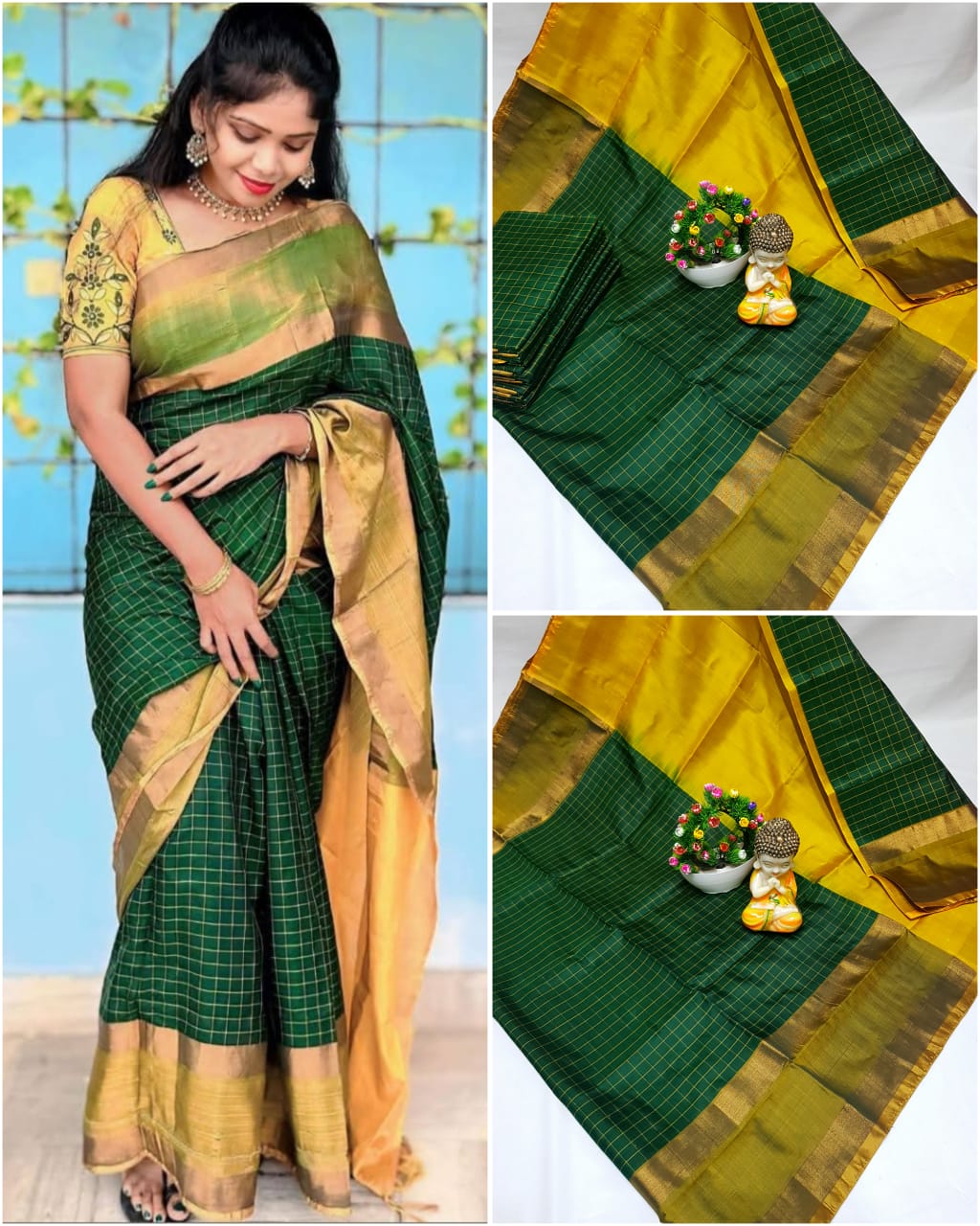 Uppada Mahanati checks sarees