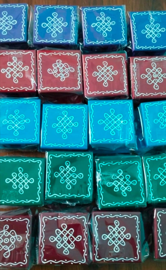 Square Pooja Manai Set of 10